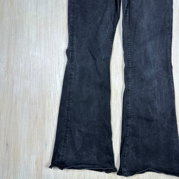 American Eagle Next Level Stretch Black Super High Rise Flare Denim Jeans 10 - Picture 5 of 16